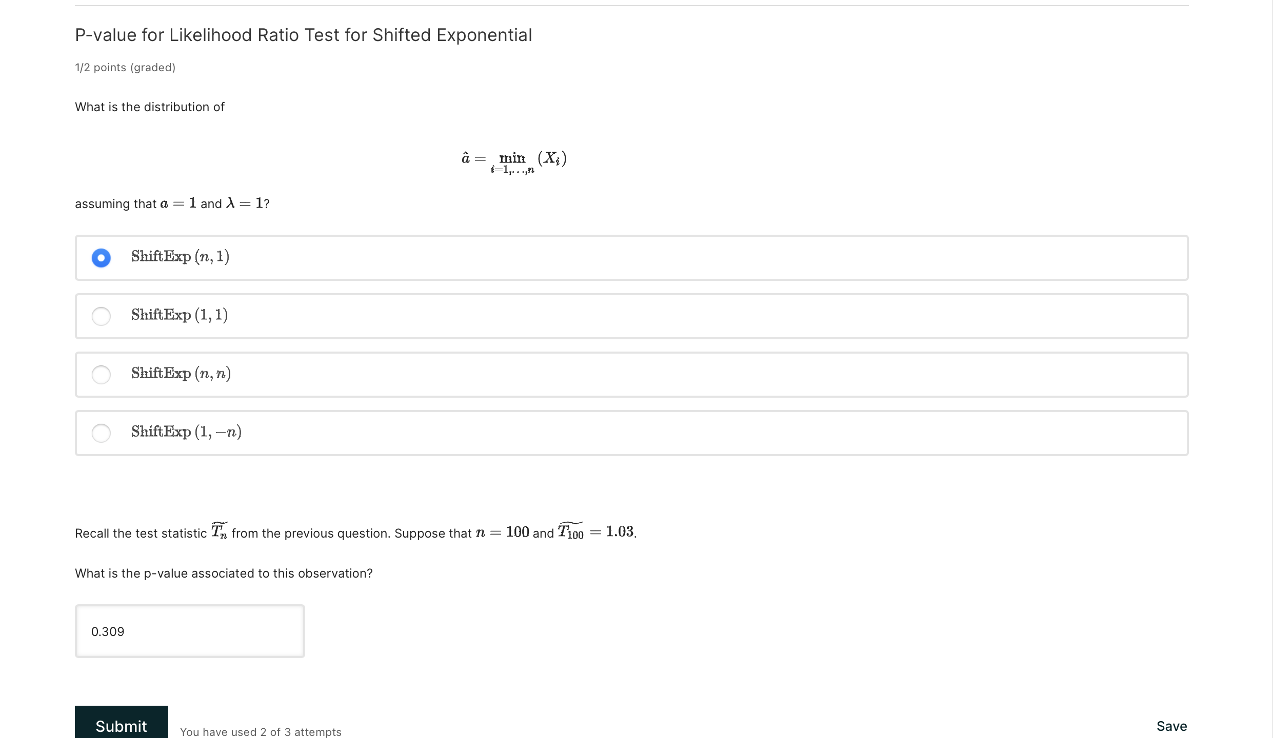 p-value-for-likelihood-ratio-test-for-shifted-chegg