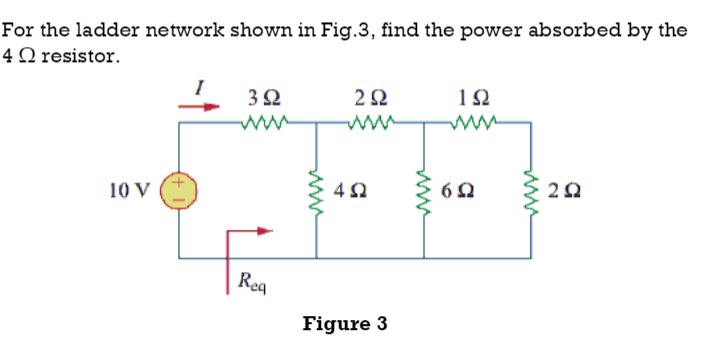 Solved For the ladder network shown in Fig.3, find the power | Chegg.com