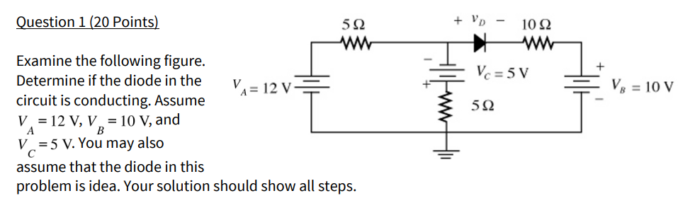 Solved Question 1 (20 Points) Examine the following figure. | Chegg.com