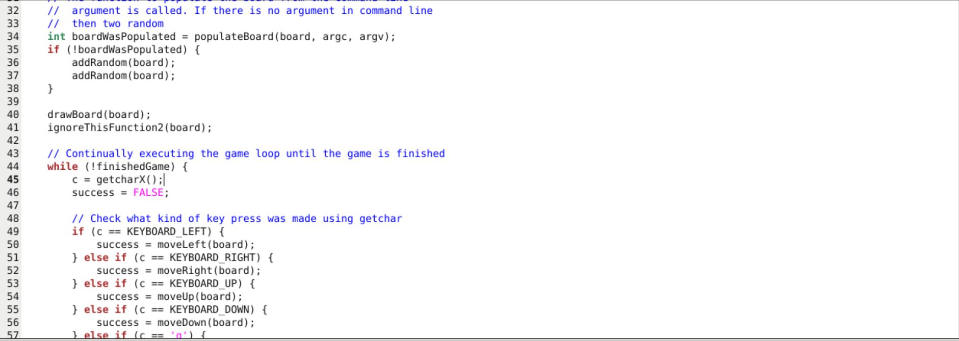 Solved #C language programming task. Making the 2048 game in | Chegg.com