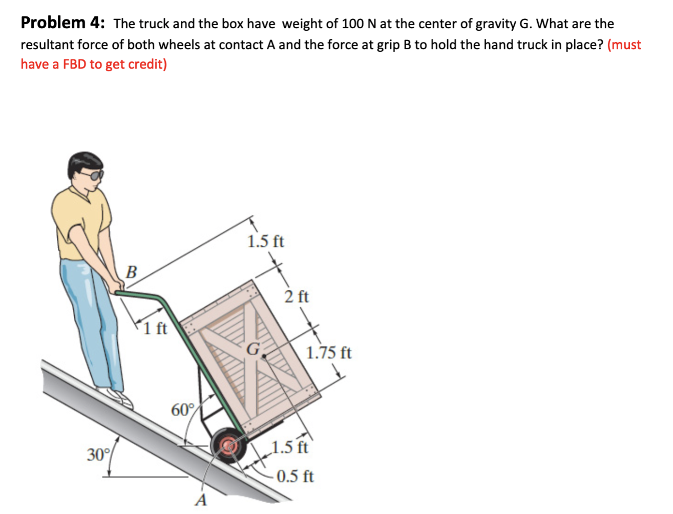 Solved Problem 4: The truck and the box have weight of 100 N | Chegg.com