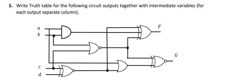 Solved 5. Write Truth table for the following circuit | Chegg.com ...