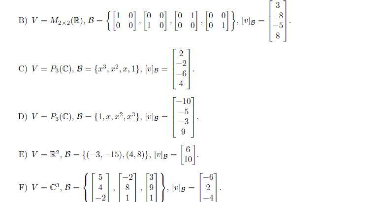 Solved Exercise 8 3 10 In Each Of The Following For The Chegg Com