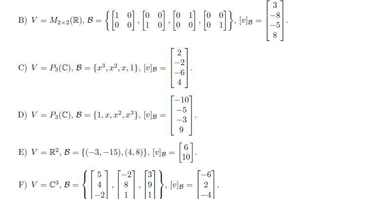 Solved Exercise 8 3 10 In Each Of The Following For The Chegg Com