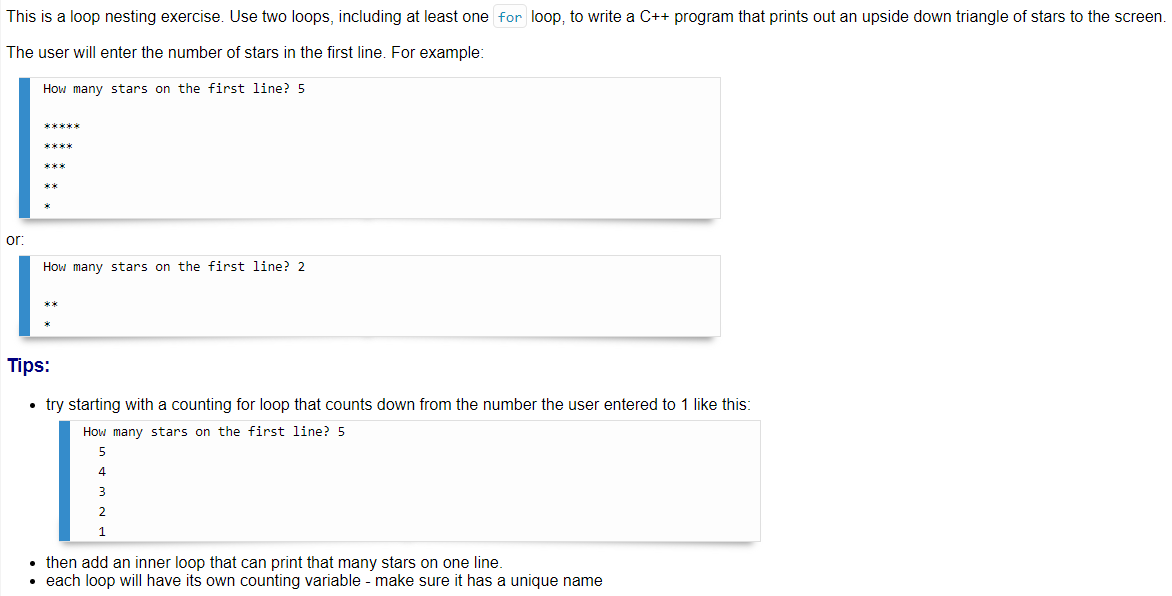 Solved This is a loop nesting exercise. Use two loops Chegg