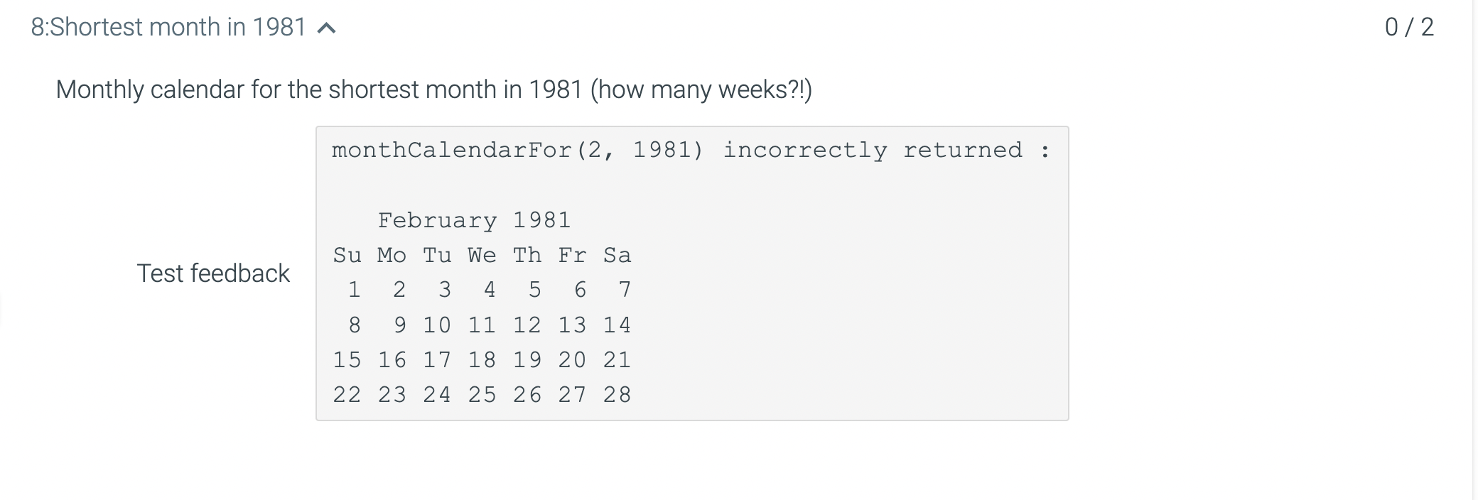 Solved Turn your calendar program into a self-contained | Chegg.com