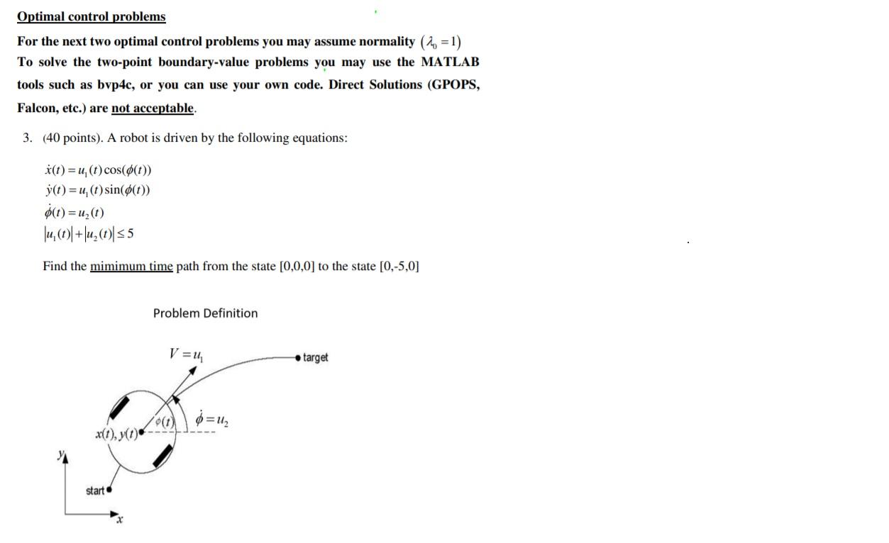 Optimal Control Problems For The Next Two Optimal | Chegg.com