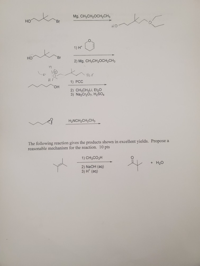 Solved Mg, CH,CH OCH2CH3 HO HO 2) Mg, CH3CH2OCH CH3 ^Br 1) | Chegg.com