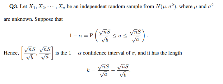 Solved Q3. Let X1,X2,⋯,Xn be an independent random sample | Chegg.com