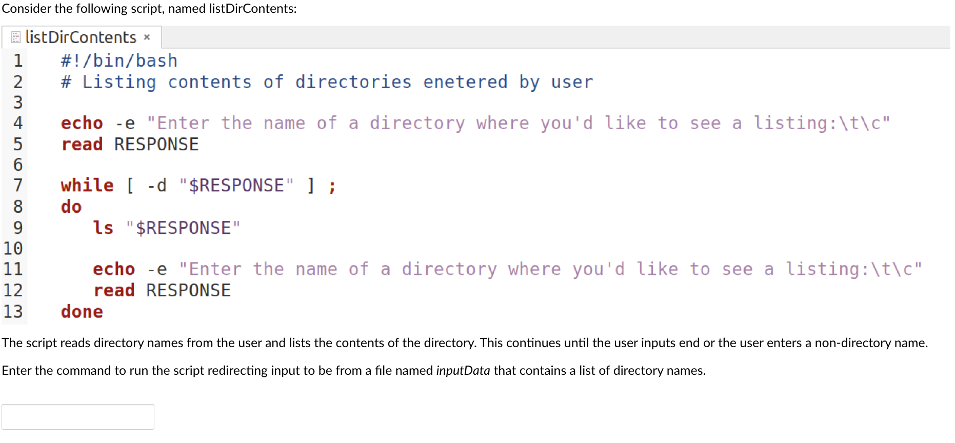 solved-the-script-reads-directory-names-from-the-user-and-chegg