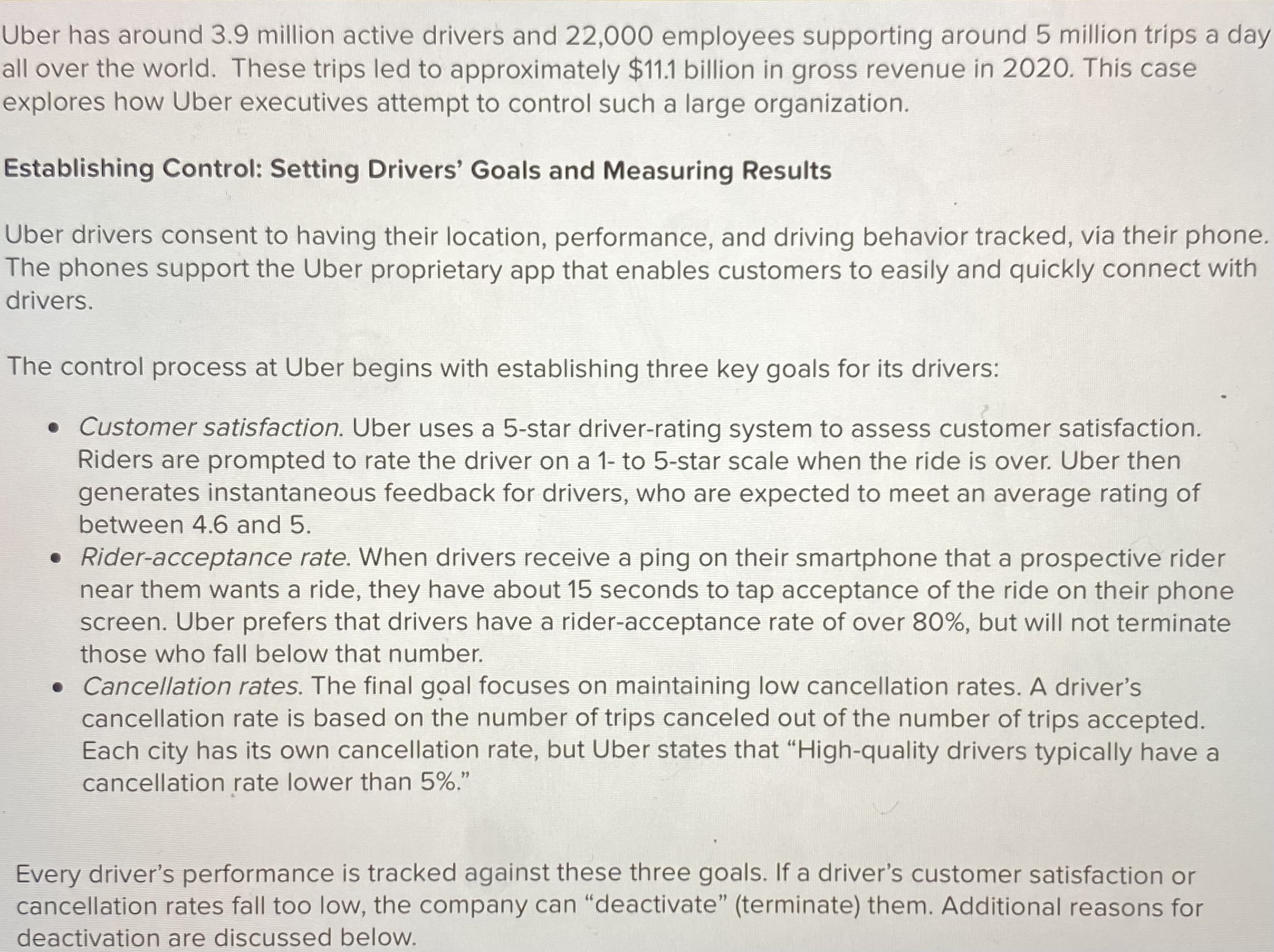 Solved Uber has around 3.9 million active drivers and 22,000 | Chegg.com