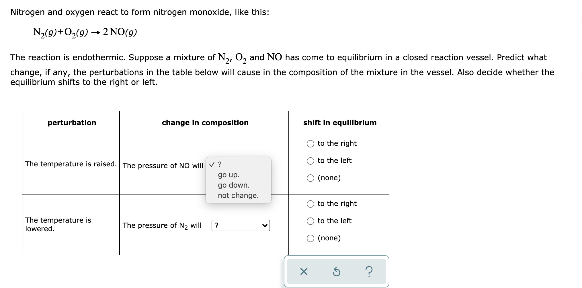 Solved Nitrogen And Oxygen React To Form Nitrogen Monoxide