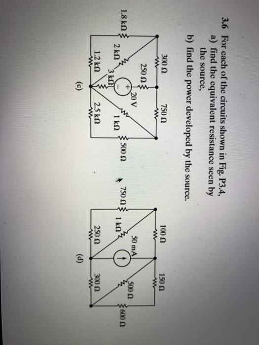 Solved 3.6 For each of the circuits shown in Fig, P3.4, a) | Chegg.com