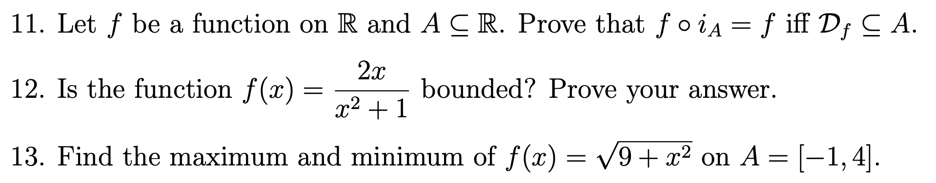 Solved 11 Let F Be A Function On R And A C R Prove That Chegg Com