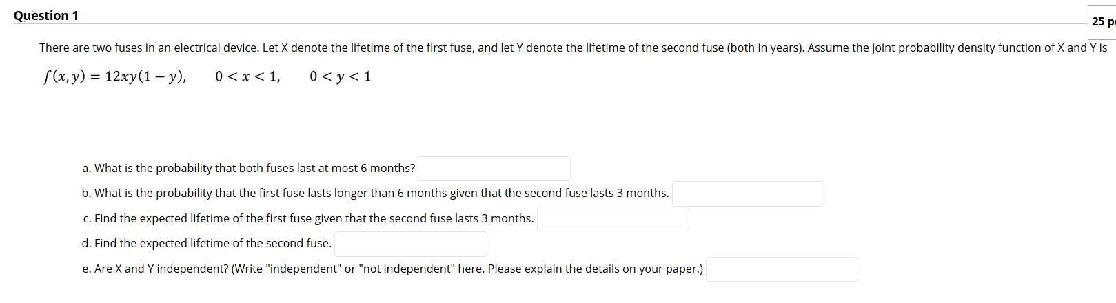 Solved Question 1 25 p There are two fuses in an electrical | Chegg.com