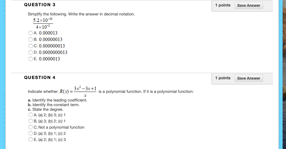 Solved 1 points Save Answer QUESTION 3 Simplify the | Chegg.com