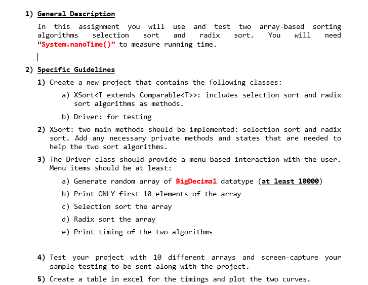 Solved 1) General Description In this assignment you will | Chegg.com