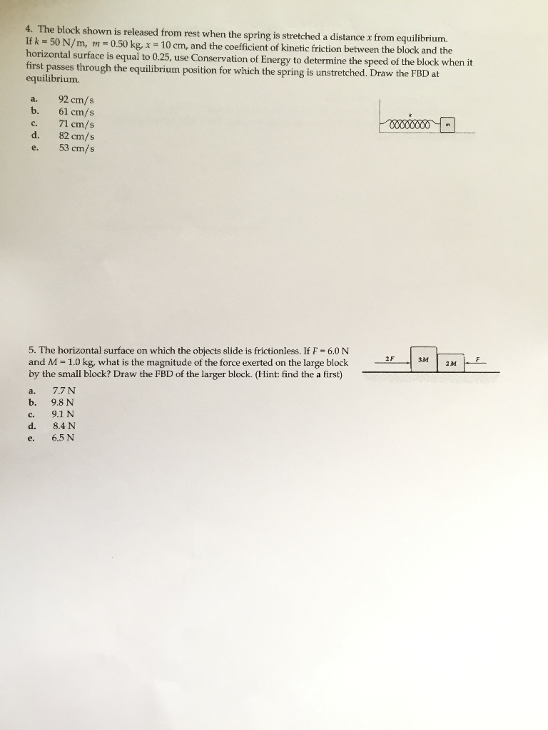 Solved 4. The Block Shown Is Released From Rest When The | Chegg.com