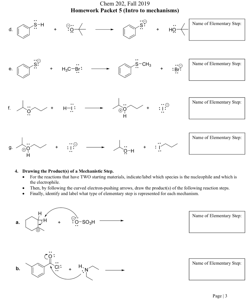 Solved Chem 202, Fall 2019 Homework Packet 5 (Intro to | Chegg.com