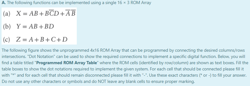 Solved A. The following functions can be implemented using a | Chegg.com