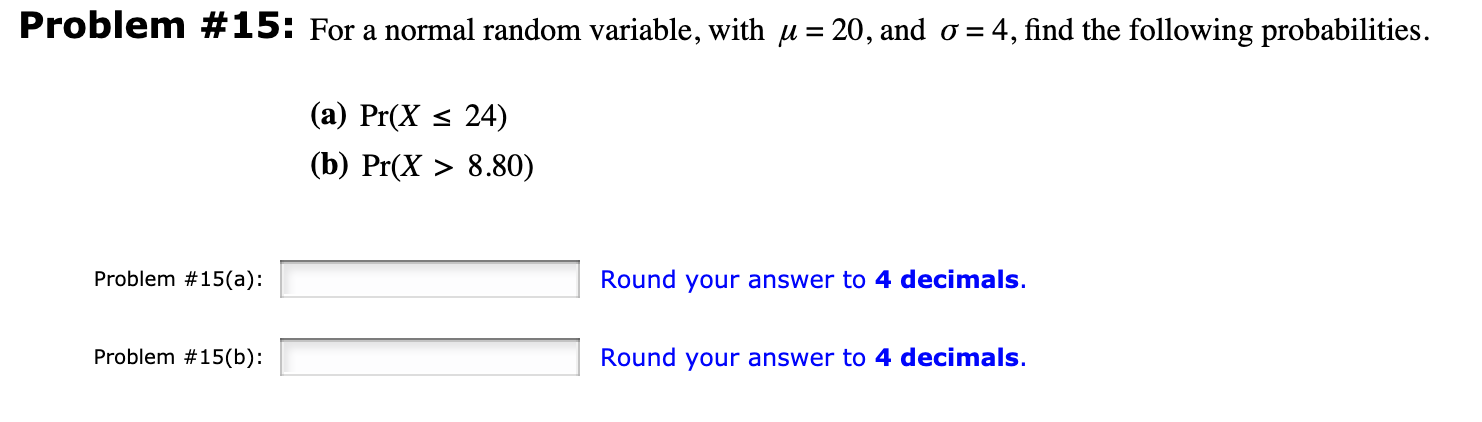Normal Random Variable Problems Solved Problem #15: For a normal random variable, with u = | Chegg.com