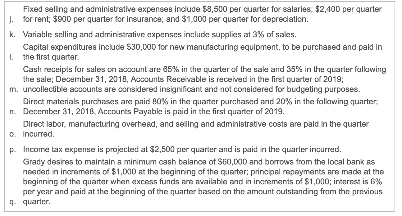 Solved Cash Payments First Second Third Fourth Quarter | Chegg.com