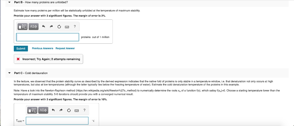 Solved Learning Goal: Characterize protein stability curves | Chegg.com