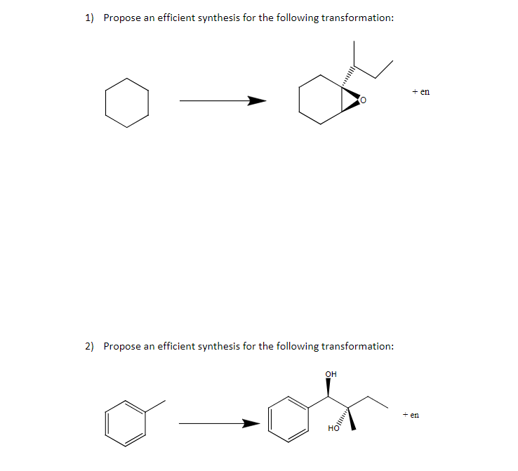 Solved 1) Propose an efficient synthesis for the following | Chegg.com