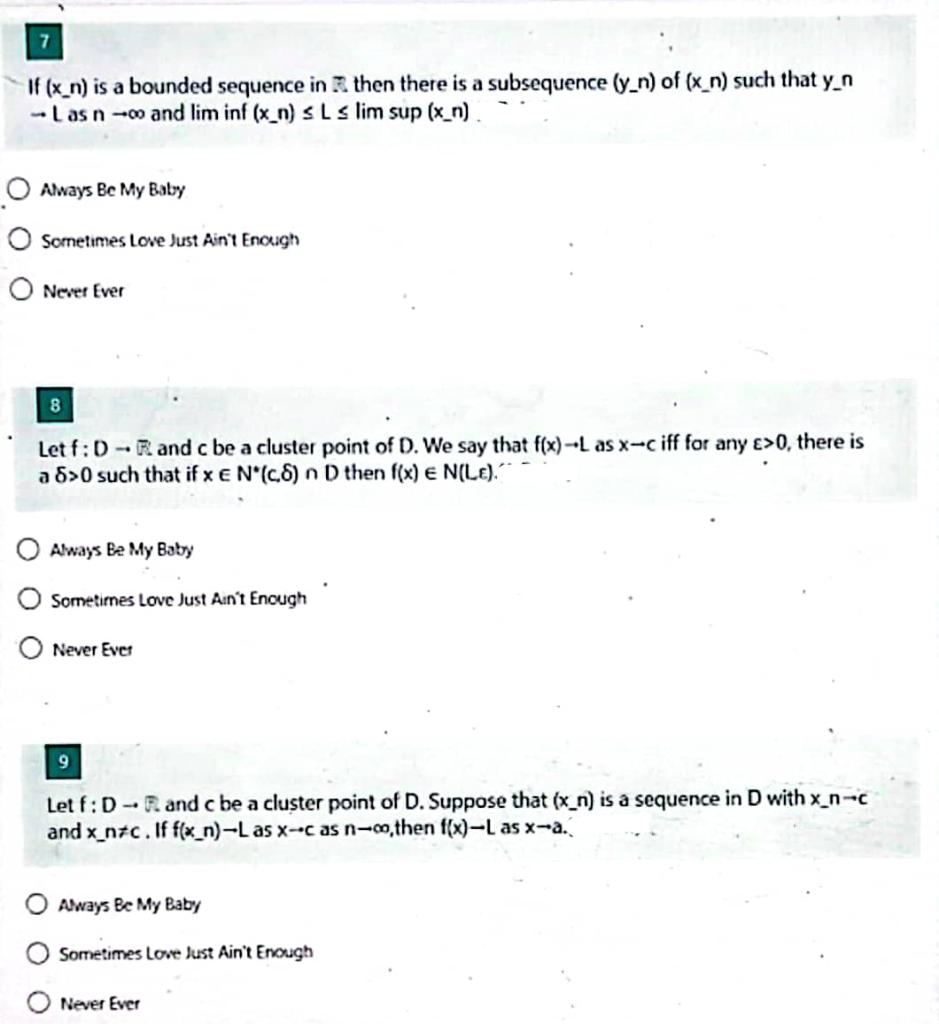 Solved Answer A For Always True, B For Sometimes And C For | Chegg.com