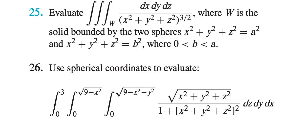 Solved 25 Evaluate ∭wx2y2z232dxdydz Where W Is The 3503