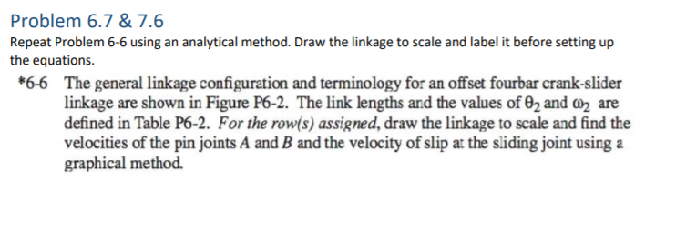 Solved Problem 6.7 & 7.6 Repeat Problem 6-6 using an | Chegg.com