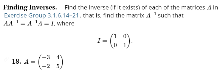 Solved Finding Inverses. Find the inverse (if it exists) of | Chegg.com