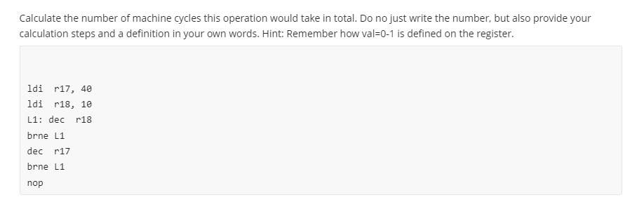 Solved Calculate the number of machine cycles this operation | Chegg.com