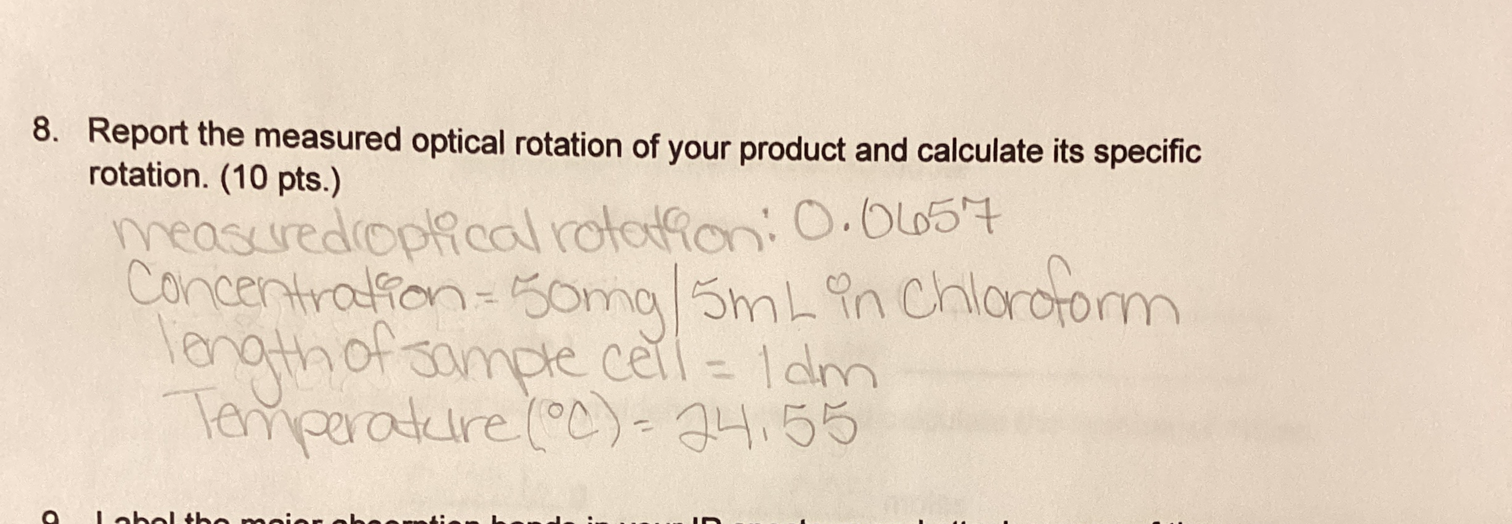 Optical Rotation Calculation Formula Solved Report the measured optical rotation of your product | Chegg.com