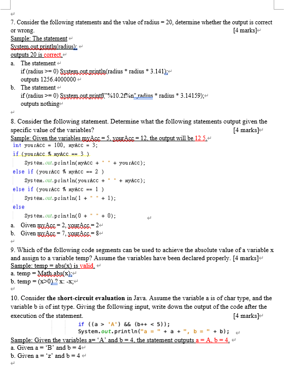Solved 11. Consider the short-circuit evaluation in Java. | Chegg.com