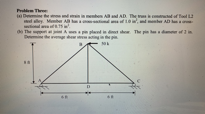 Solved Problem Three: (a) Determine the stress and strain in | Chegg.com