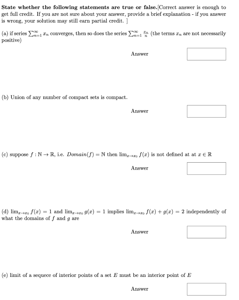 Solved State whether the following statements are true or | Chegg.com