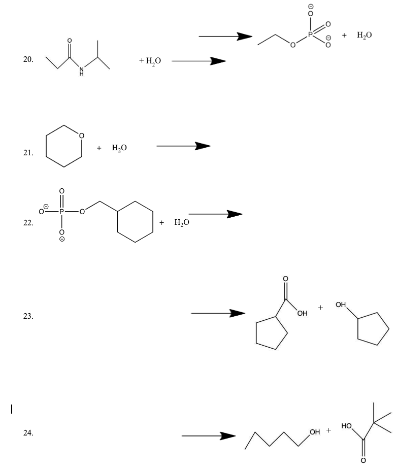 Solved Provide the missing component(s) to each hydrolysis | Chegg.com