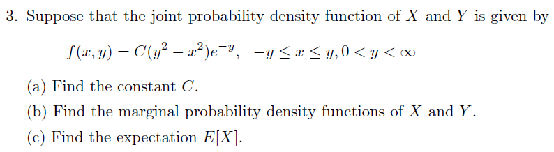 Solved 3. Suppose that the joint probability density | Chegg.com