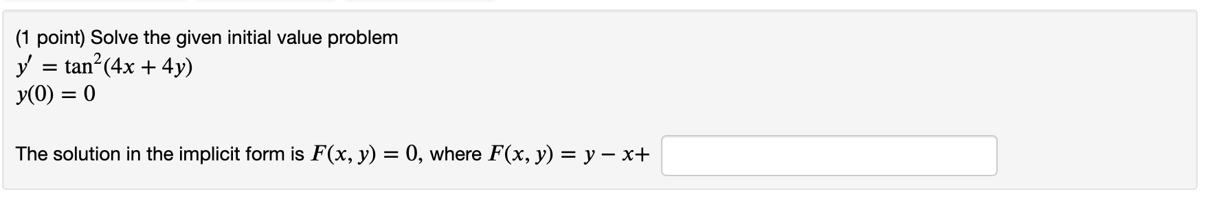 Solved (1 Point) Solve The Given Initial Value Problem | Chegg.com