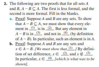 Solved 2. The following are two proofs that for all sets A | Chegg.com