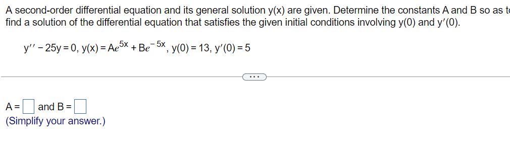 Solved A Second-order Differential Equation And Its General | Chegg.com