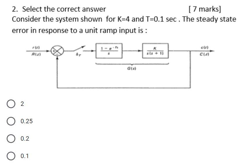 Solved 2. Select the correct answer [7 marks) Consider the | Chegg.com