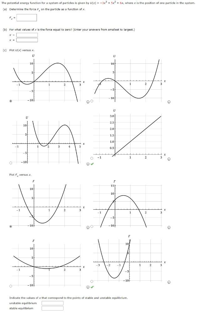 Solved The potential energy function for a system of | Chegg.com