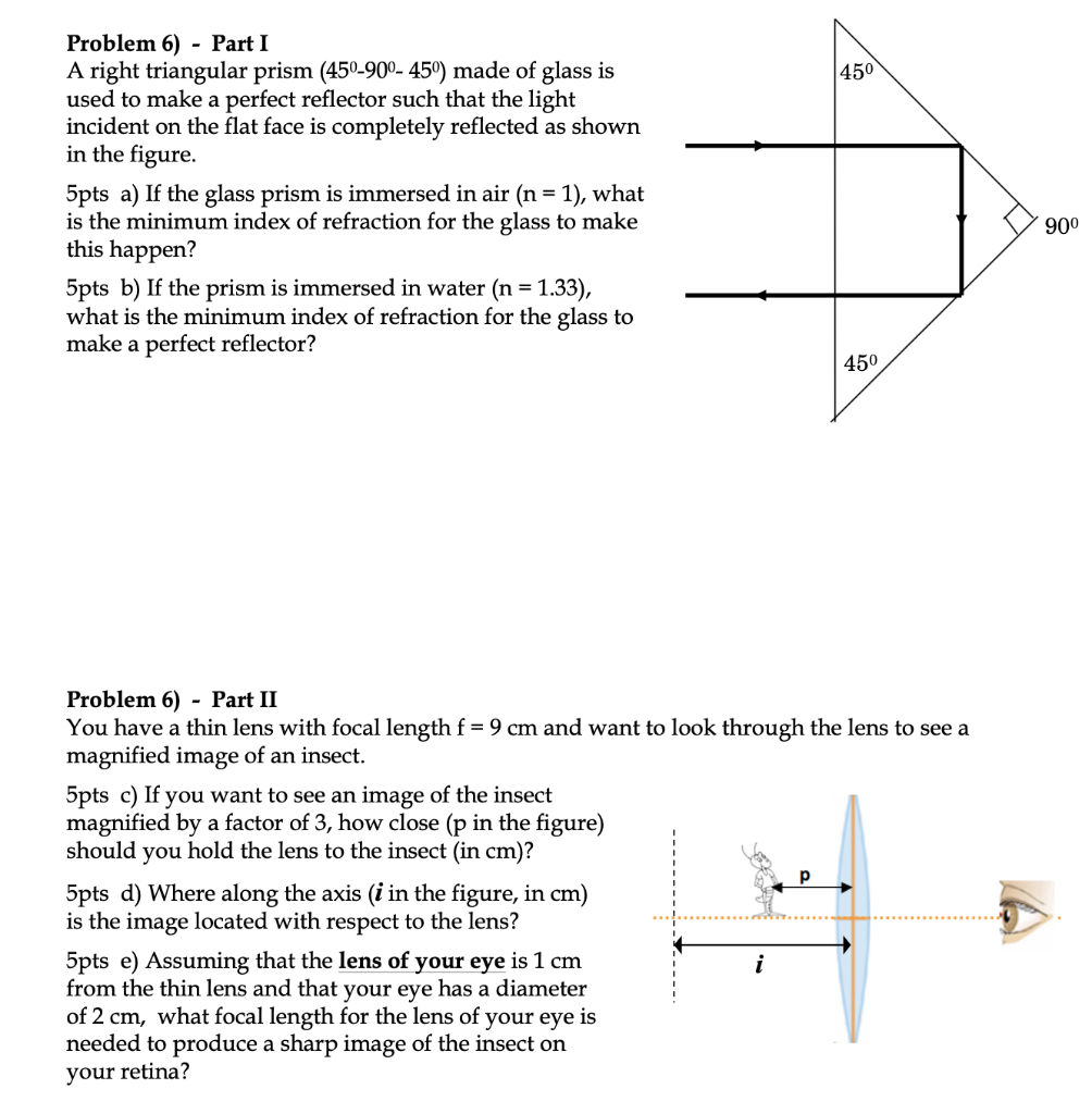 Solved 450 Problem 6) - Part I A right triangular prism | Chegg.com