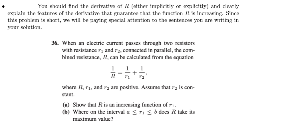 Solved You should find the derivative of R (either | Chegg.com