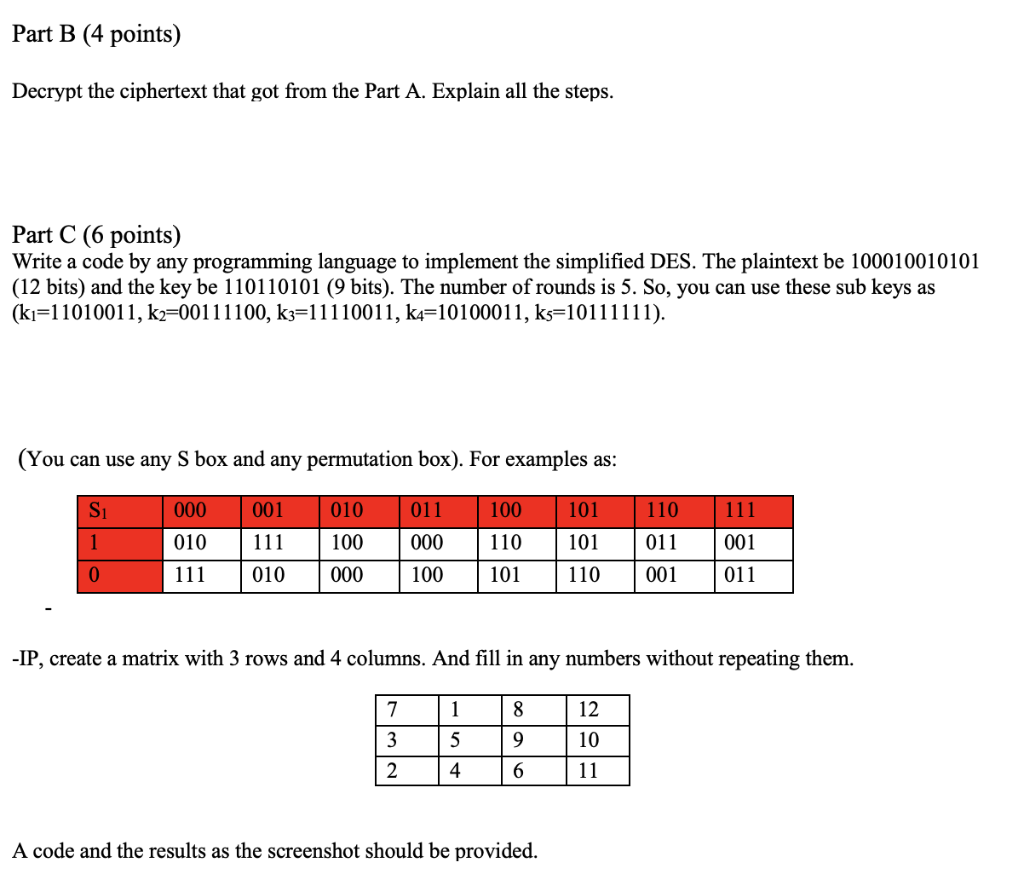 Solved Decrypt The Ciphertext That Got From The Part A. | Chegg.com