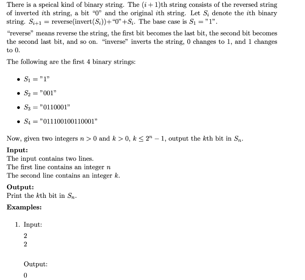 Solved = There is a speical kind of binary string. The | Chegg.com