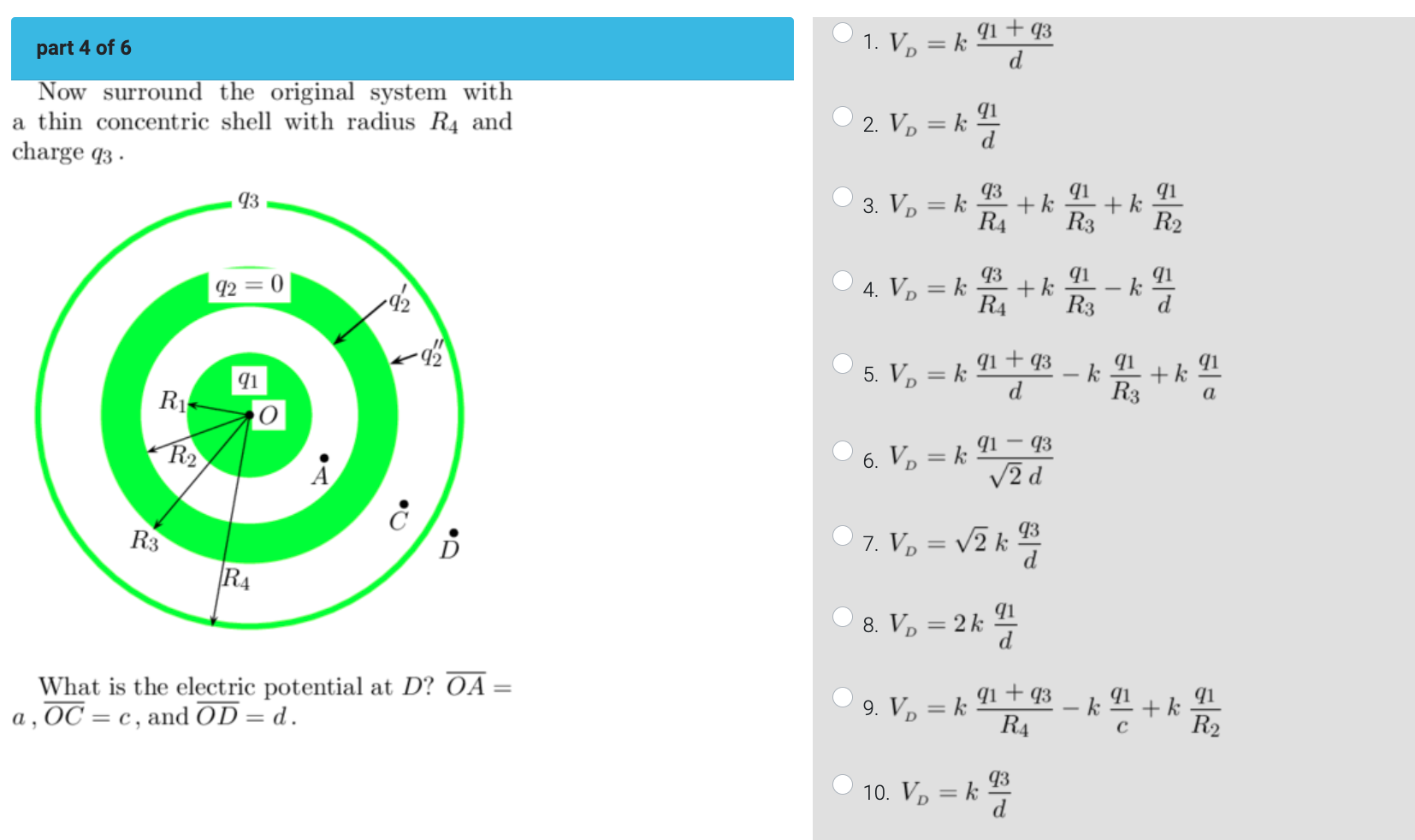 Solved part 5 : find the potential at C Part 6 find | Chegg.com