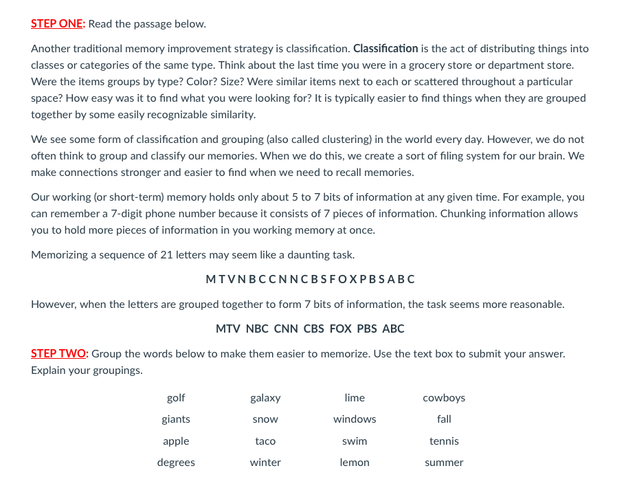 Solved STEP ONE: Read the passage below. Another traditional | Chegg.com